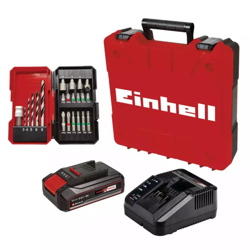 Einhell TE CD 18/2 Li i BL 1Adx2.5Ah 44Nm Darbeli Akülü Matkap Set