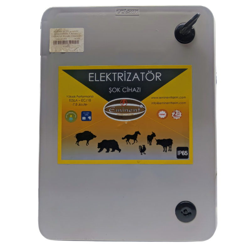 Eminent EC09 giriş12V Çıkış15000V 7.8joule Panolu Elektrikli Çit Cihazı Pro Set
