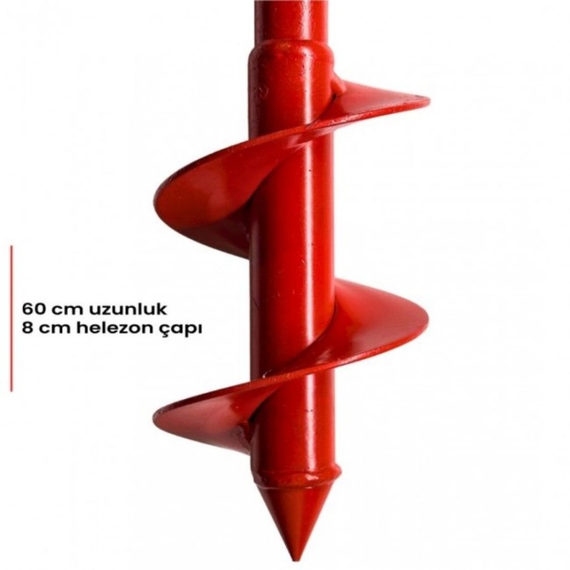 ercgzl 1039 8x60cm Hilti Matkap Uyumlu Çit ve Fidan Dikme Burgusu