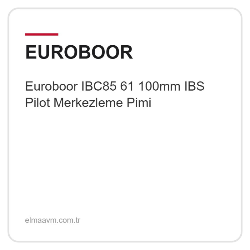 Euroboor IBC85 61 100mm IBS Pilot Merkezleme Pimi