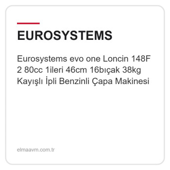 Eurosystems evo one Loncin 148F 2 80cc 1ileri 46cm 16bıçak 38kg Kayışlı İpli Benzinli Çapa Makinesi