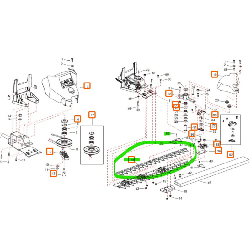 Eurosystems 87cm M90 M85 4T Benzinli Çayır Biçme Makinesi Yedek Üst Bıçak