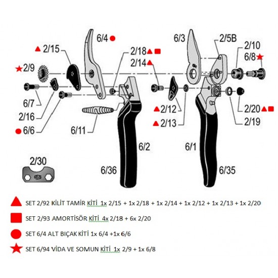 Felco 6 20mm 210gr Baypas Budama Makası
