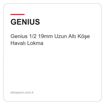 Genius 1/2 19mm Uzun Altı Köşe Havalı Lokma Genius 1/2 19mm Uzun Altı Köşe Havalı Lokma