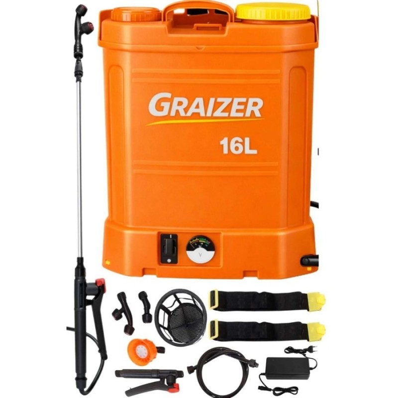 Graizer 16lt 130cm 5.5kg 12V 8Ah Sırt Tipi Akülü İlaçlama Makinesi Graizer 16lt 130cm 5.5kg 12V 8Ah Sırt Tipi Akülü İlaçlama Makinesi