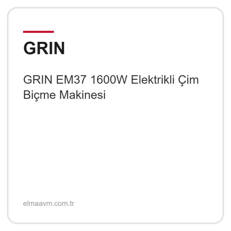 GRIN EM37 1600W Elektrikli Çim Biçme Makinesi GRIN EM37 1600W Elektrikli Çim Biçme Makinesi