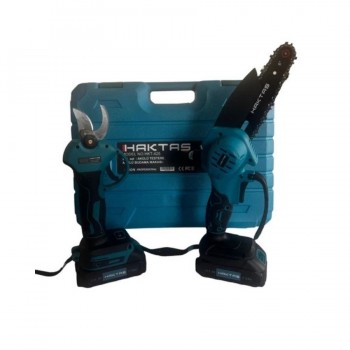Haktaş HKT425 32mm 21V Kablosuz 15cm 18.5 diş Akülü Mini Testere ve Budama Makası Seti