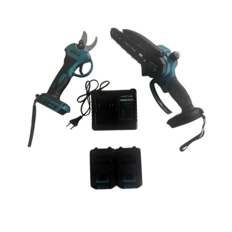 Assur 58Vf 32mm 21V 5Ahx2Ad Kablosuz 15cm 18.5 diş Akülü Mini Testere ve Budama Makası Seti