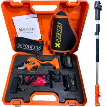 Haktaş HKT571 40mm 21V 4Ahx2Ad 2.8kg Led Ekran Uzatma Borulu Set Kablosuz Akülü Budama Makası