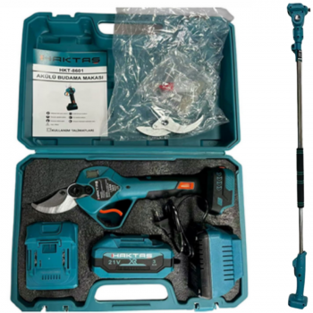 Haktaş HKT8601 40mm 21V 3Ahx2Ad 2.9kg Led Ekran Uzatma Borulu Set Kablosuz Akülü Budama Makası
