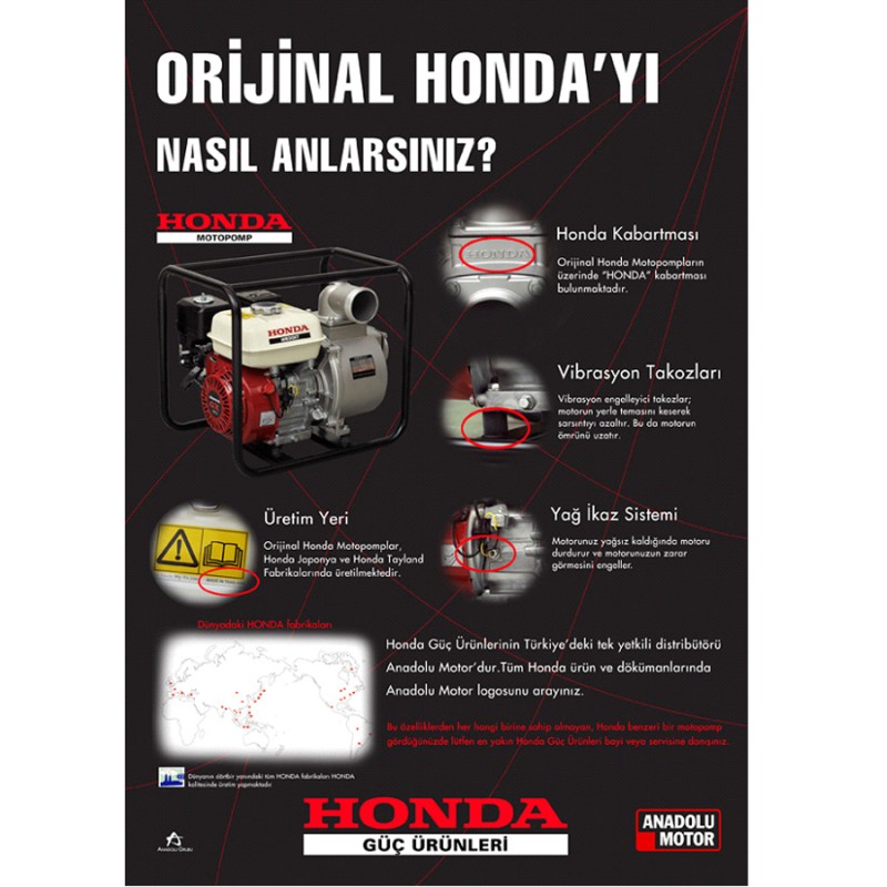 Honda WB20 XT4 DRX GX120 50mm 2inç 620lt/dk Benzinli Su Motoru