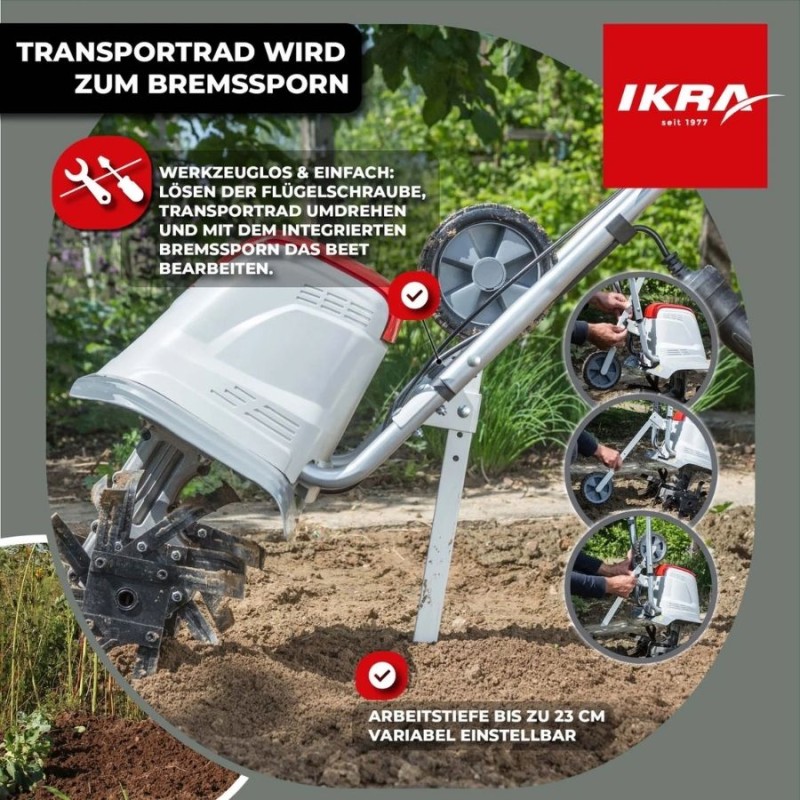 Ikra 70300910 Flexo FEM 1500w 17/30/45cm 24bıçak 13.8kg Elektrikli Çapa Makinesi