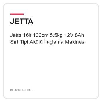 Jetta 16lt 130cm 5.5kg 12V 8Ah Sırt Tipi Akülü İlaçlama Makinesi