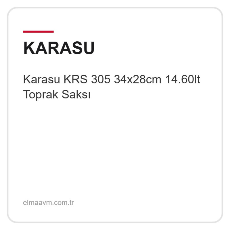 Karasu KRS 305 34x28cm 14.60lt Toprak Saksı Karasu KRS 305 34x28cm 14.60lt Toprak Saksı