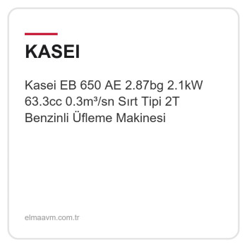 Kasei EB 650 AE 2.87bg 2.1kW 63.3cc 0.3m³/sn Sırt Tipi 2T Benzinli Üfleme Makinesi