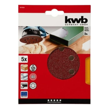 KWB 125mm 40kum 8delik Cırtlı Daire Yuvarlak Zımpara