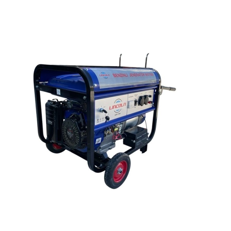 lincoln WX7500 7.5 kW 15bg 420cc 6 ile 10sa 95kg Tekerli Marşlı Bakır Sargılı Monofaze Benzinli Jeneratör lincoln WX7500 7.5 kW 15bg 420cc 6 ile 10sa 95kg Tekerli Marşlı Bakır Sargılı Monofaze Benzinli Jeneratör