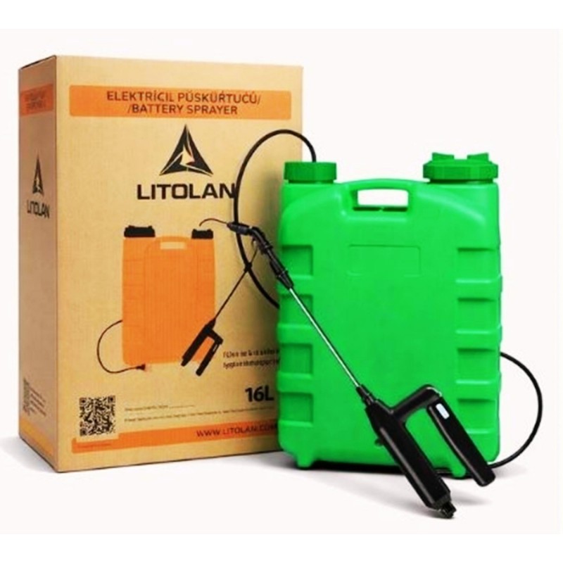 LITOLAN 16lt 130cm 5.5kg 12V 8Ah Sırt Tipi Akülü İlaçlama Makinesi