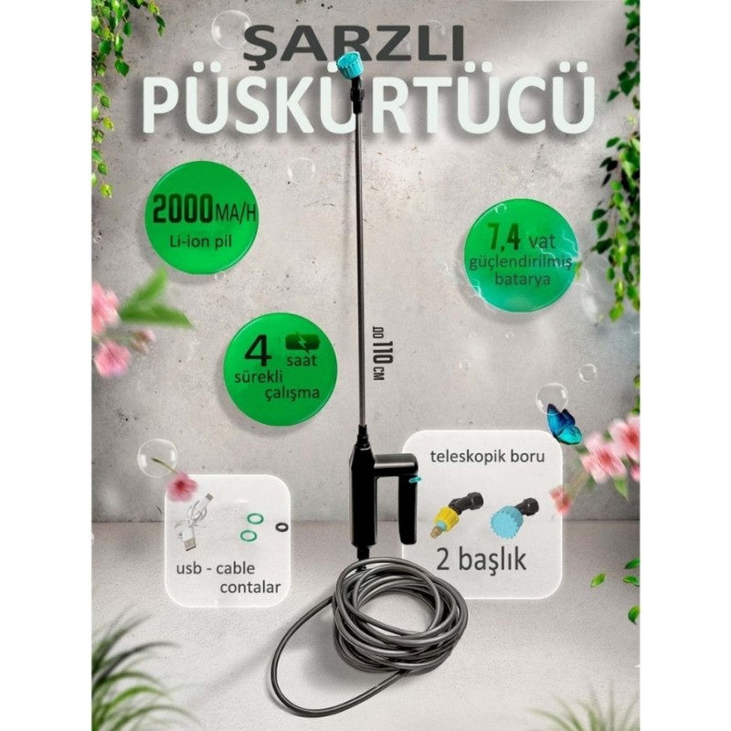 LITOLAN 16lt 130cm 5.5kg 12V 8Ah Sırt Tipi Akülü İlaçlama Makinesi