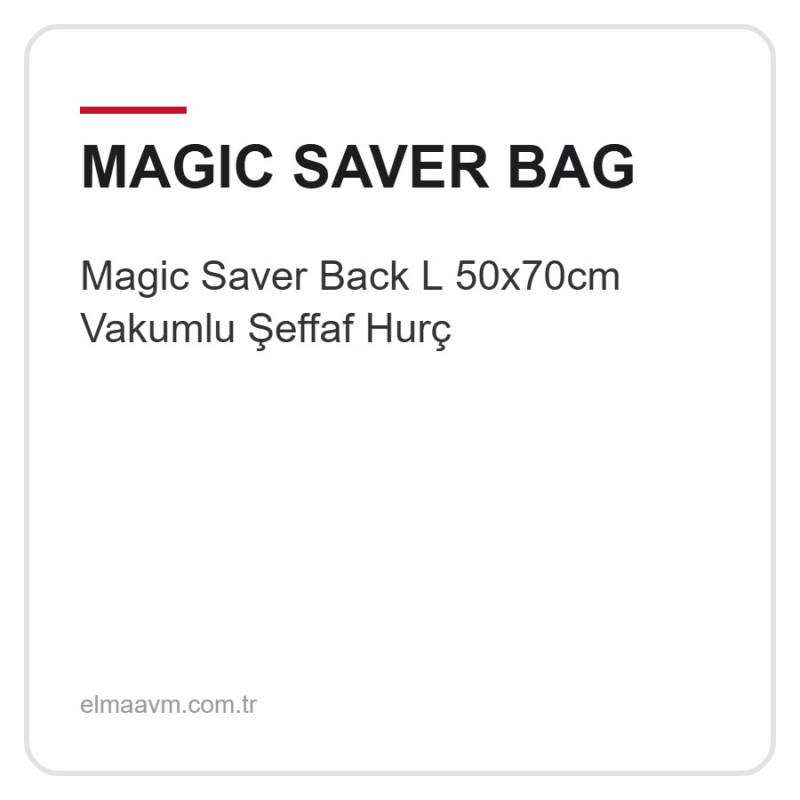 Magic Saver Back L 50x70cm Vakumlu Şeffaf Hurç