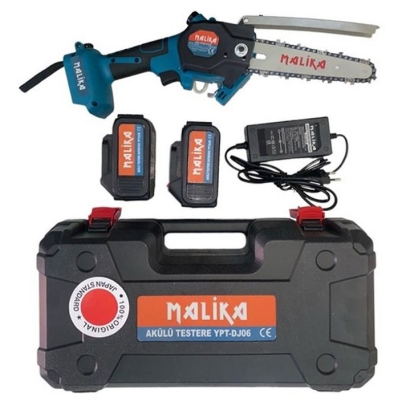 malika DJ06 21V 4Ahx2Ad li ion 1/4inç 18.5diş 15cm Dal Kesme Budama Akülü Mini Testere
