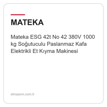 Mateka ESG 42t No 42 380V 1000 kg Soğutuculu Paslanmaz Kafa Elektrikli Et Kıyma Makinesi Mateka ESG 42t No 42 380V 1000 kg Soğutuculu Paslanmaz Kafa Elektrikli Et Kıyma Makinesi