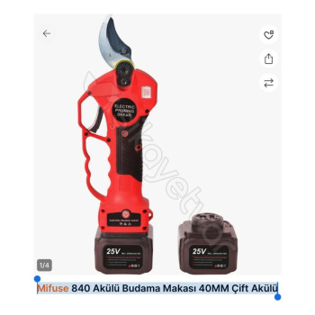 Mifuse 840 40mm 25V 2Ahx2ad 8sa 1.3kg Kablosuz Akülü Budama Makası