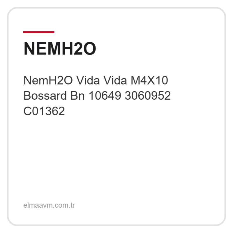 NemH2O Vida Vida M4X10 Bossard Bn 10649 3060952 C01362