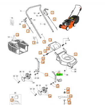Oleo Mac 44 48 53 Çim Biçme Makinesi Ön Teker Yükseklik Ayar Kolu