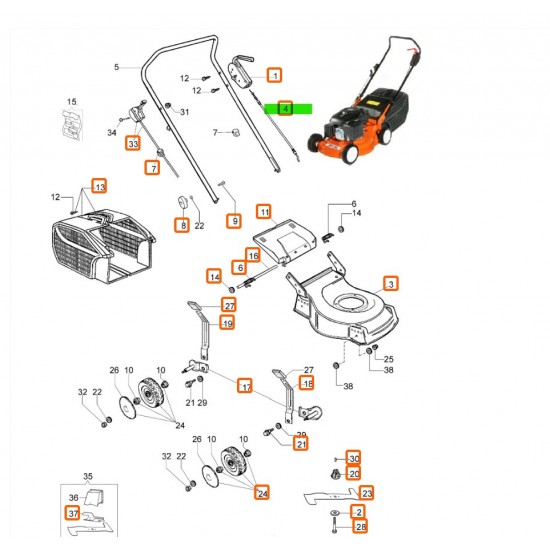 Oleo Mac 44 48 Comfort Plus Çim Biçme Makinesi Fren Teli