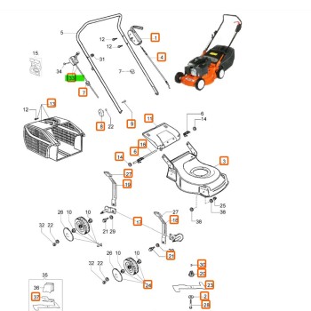 Oleo Mac 48 AR53PBX TBX Çim Biçme Makinesi Gaz Kolu ve Gaz Teli