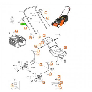 Oleo Mac 48 AR53PBX TBX Çim Biçme Makinesi Gaz Kolu ve Gaz Teli