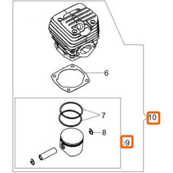 Oleo Mac GS56 45.2mm Motorlu Testere Silindir Piston Segman Takımı Oleo Mac GS56 45.2mm Motorlu Testere Silindir Piston Segman Takımı