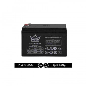 OR TEC 12V 7Ah 20hr VRLA AGM Kapalı Kuru Akü OR TEC 12V 7Ah 20hr VRLA AGM Kapalı Kuru Akü