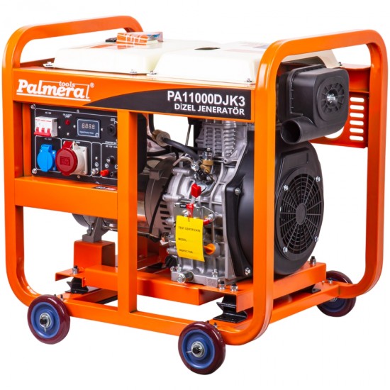 Palmera PA11000DJK3 8.8kW 11kVa 16bg 667cc 158kg Tekerli Marşlı Trifaze Dizel Jeneratör