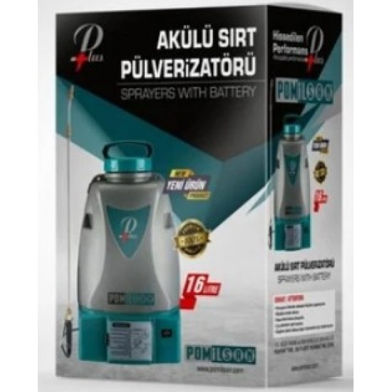 Pomilsan PMS 16 Plus 16lt 130cm 5.5kg 12V 8Ah Sırt Tipi Akülü İlaçlama Makinesi