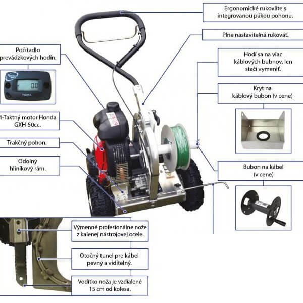 Portable Vinch PWM600MH Benzinli Kablo Döşeme Makinesi