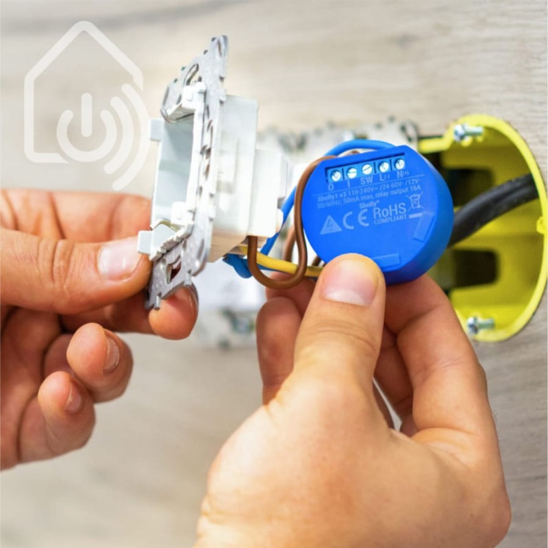 Shelly 1 16A Uzaktan Wİ Fİ ile Elektrik Açma Kapama Düğme Anahtar