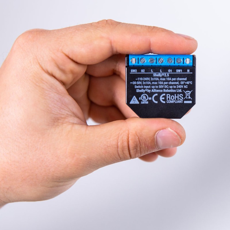 Shelly 2.5 10Ax2 Uzaktan Wİ Fİ ile Elektrik Açma Kapama Düğme Anahtar