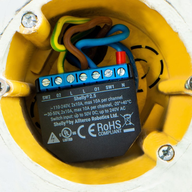 Shelly 2.5 10Ax2 Uzaktan Wİ Fİ ile Elektrik Açma Kapama Düğme Anahtar