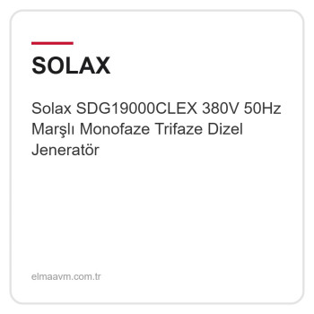 Solax SDG19000CLEX 380V 50Hz Marşlı Monofaze Trifaze Dizel Jeneratör