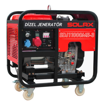 Solax SDJ11000ME3 10kVa 668cc 150kg Tekerli Marşlı Trifaze Dizel Jeneratör Solax SDJ11000ME3 10kVa 668cc 150kg Tekerli Marşlı Trifaze Dizel Jeneratör