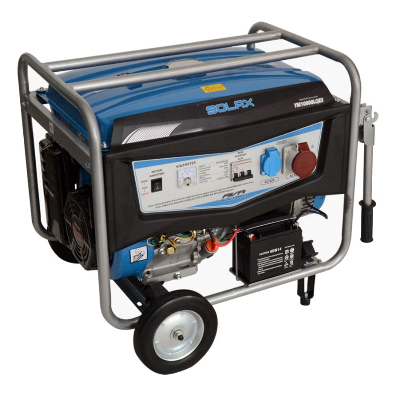 Solax YM10000LQE3 6.96kW 9.3kVa 15bg 420cc 92kg Tekerli Marşlı Trifaze Benzinli Jeneratör Solax YM10000LQE3 6.96kW 9.3kVa 15bg 420cc 92kg Tekerli Marşlı Trifaze Benzinli Jeneratör