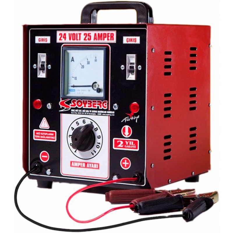 Soyberg 225 24V 25 Amper İki Akü Şarj Cihazı