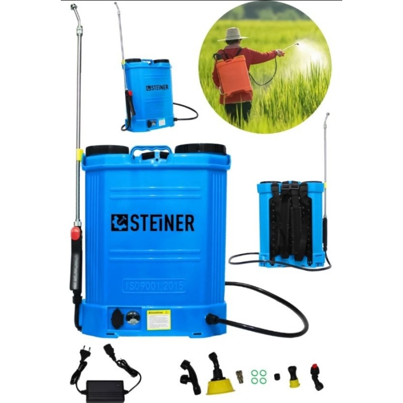 Steiner 16lt 130cm 5.5kg 12V 8Ah Sırt Tipi Akülü İlaçlama Makinesi