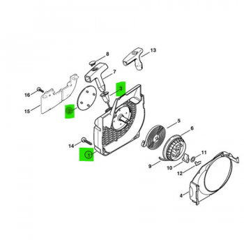 Stihl 11230801813 MS250 Motorlu Testere Logo ve Burç ile Starter Kapağı