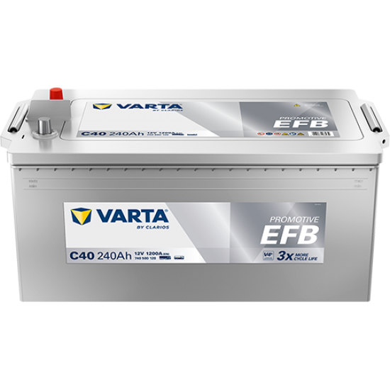 Varta Promotive C40 12V 240Ah 518x276x242mm 1250A Start Stop EFB Sulu Akü