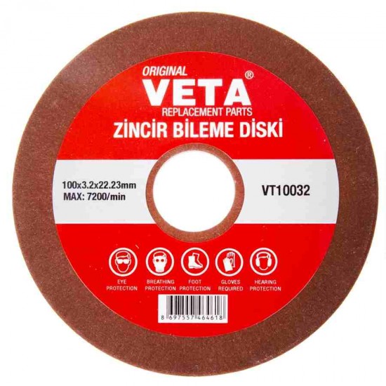 Veta 100x22x3.2mm Yuvarlak Daire Zincir Bileme Yedek Taşı