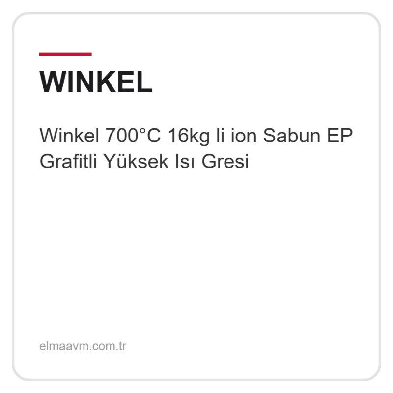 Winkel 700°C 16kg li ion Sabun EP Grafitli Yüksek Isı Gresi