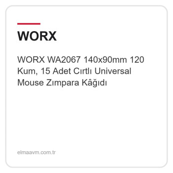WORX WA2067 140x90mm 120 Kum, 15 Adet Cırtlı Universal Mouse Zımpara Kâğıdı